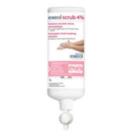 Exeol Scrub 4% 1L Airless - Solution Lavante Mains Antiseptique