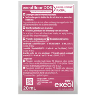 Exeol Floor DDS Dose 20mL Parfum Floral - Détergent Désinfectant Surodorant