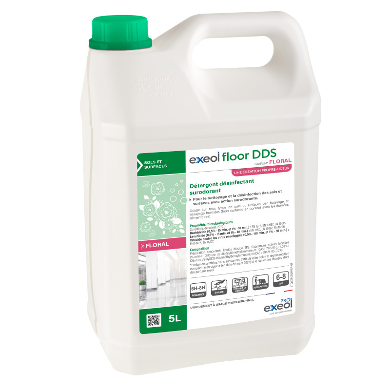 Exeol Floor DDS Bidon 5L Parfum Floral - Détergent Désinfectant Surodorant Exeol Floor DDS Bidon 5L Parfum Floral - Détergent Désinfectant Surodorant