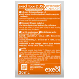 Exeol Floor DDS Dose 20mL Parfum Coquelicot - Détergent Désinfectant Surodorant