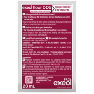Exeol Floor DDS Dose 20mL Parfum Eté Indien - Détergent Désinfectant Surodorant