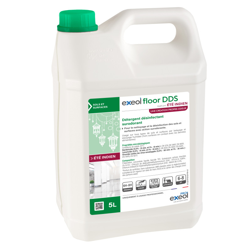 Exeol Floor DDS Bidon 5L Parfum Eté Indien - Détergent Désinfectant Surodorant
