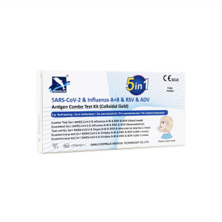 Autotest 5-en-1 COVID-19/Grippe A/Grippe B/RSV/ADV Deepblue - Boîte de 1
