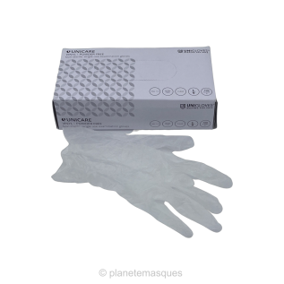 Gant Vinyle Médical non poudré – Transparent – Unigloves