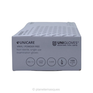 Gant Vinyle Médical non poudré – Transparent – Unigloves