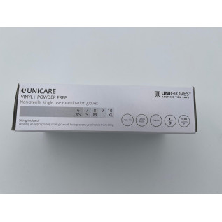 Gant Vinyle Médical non poudré – Transparent – Unigloves