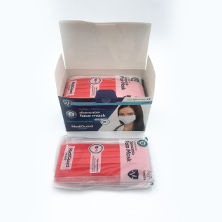 Masque chirurgical type 2R – Rouge – boite de 50 masques