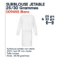 Surblouse jetable 25 grammes Blanc Surblouse jetable 25 grammes Blanc