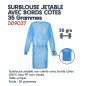 Surblouse jetable avec bord de côtes 35 grammes Bleu