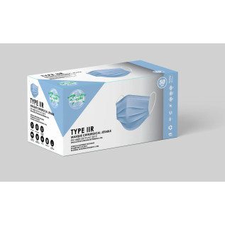 Masque chirurgical type 2R – Bleu - Planète masques - 5 sachets de 10 masques