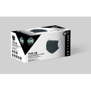 Masque chirurgical type 2R – Noir – Planete masques