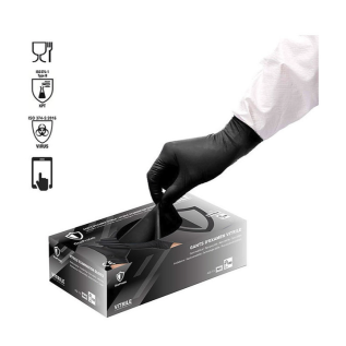 Gant Vitrile non poudré –  Noir - Boite de 100 gants