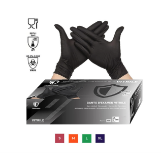 Gant Vitrile non poudré –  Noir - Boite de 100 gants